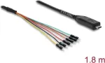 Delock Converter USB 2.0 Type-C &ndash; UART TTL (3.3 V), 6x Pin Header TX/RX/CTS/RTS, 1.8 m