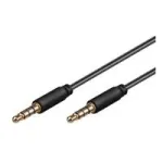Wentronic Goobay 3,5 mm pesa&uuml;henduskaabel, must, 1,5 m - 3,5 mm pistik (4-kontaktiline, stereo) > 3,5 mm pistik (4-kontaktiline, stereo) (63828)