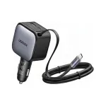 Auto laadija UGREEN Nexode EC603 90W 3-&uuml;hes, 1x USB-C, 1x USB-A ja 70 cm sisset&otilde;mmatav USB-C-kaabel, QC 3.0 PD 3.0