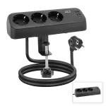 ACT laua pikendusjuhe, 3x pistikupesa t&uuml;&uuml;p F, 30 W Power Delivery, USB USB-C/A pordid, kaabli pikkus 1,5 m