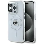 KARL LAGERFELD IML Metal Karl Head MagSafe Case Apple iPhone 15 Pro, Valge