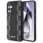 DKNY Nahkne ruudulise mustriga MagSafe &uuml;mbris Samsung Galaxy S25 jaoks, must