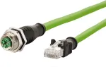 METZ CONNECT Cat6a M12 to RJ45 v&otilde;rgukaabel 1m Roheline S/FTP Halogeenivaba