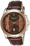 KENNETH COLE meeste automaatne skeleton-kell IKC8096 - 44 mm roostevabast terasest korpus, mustast nahast rihm