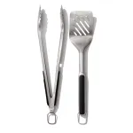 OXO Good Grips Grilli Spaatli ja Tangide Komplekt, Must/H&otilde;be, 2-osaline