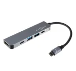 USB-C jaotur FIXED FIXHU-MN-GR 5-pordiline mini s&uuml;learvutitele ja tahvelarvutitele