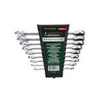 ROCKFORCE 9-Piece Metric Ratchet Combination Wrench Set, Chrome Vanadium Steel, 72-Tooth, 8-22mm, DIN Standard