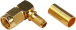 TELEG&Auml;RTNER SMA p&ouml;&ouml;ratud polaarsusega pistik, 90-kraadine, 50 Ohm, pressliitmik/jooteliitmik, kullatud, J01150R0031