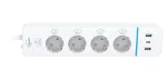 ALLNET ESP32 WiFi nutikas pikendus ALL3079-4, 4 vahelduvvoolu pistikupesa, 2x USB-A ja 1x USB-C, energiatarbimise j&auml;lgimine