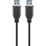 Wentronic Goobay USB 3.0 SuperSpeed kaabel, must, 1,8 m - USB 3.0-pistik (t&uuml;&uuml;p A) > USB 3.0-pistik (t&uuml;&uuml;p A) (93928)
