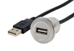 EXSYS EX-49181 Paneelile paigaldatav USB 2.0 pikenduskaabel, USB-A emane - USB-A isane, 30 cm, metallplaat