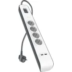 Pikendusjuhe Belkin 525J 4 Schuko pistikupesa ja 2 USB-A pordiga, 2 m kaabel