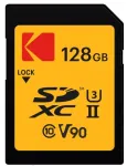 M&auml;lukaart Kodak EKMSD128GUHS2V2K SDXC UHS-II 128 GB, lugemine 300 MB/s, kirjutamine 270 MB/s, U3 V90, Klass 10