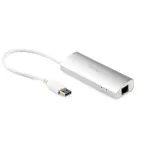StarTech.com 3-pordiline kaasaskantav USB 3.0 jaotur ja Gigabit Ethernet - sisseehitatud kaabel~3-pordiline kaasaskantav USB 3.0 jaotur ja Gigabit Ethernet - 5 Gbps - sisseehitatud kaabel