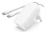BELKIN seinulaadija - Boostcharge - USB-C 3-pordiline laadija - PPS-iga 67W - valge