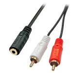 Lindy 0,25 m AV-adapterkaabel &ndash; 3,5 mm emane pistik kahele RCA isasele