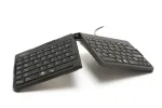 BakkerElkhuizen Goldtouch Travel Go2 Wired DE Qwertz, Mini, Juhtmega, USB, K&auml;&auml;rmeklambriga l&uuml;liti, QWERTZ, Must