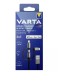 Varta Speed Charge & Sync 3-in-1 kaabel, USB-A - Lightning/Micro-USB/USB-C