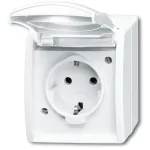 Pistikupesa Busch-Jaeger 2083-0-0834 CEE 7/3 2P+E 250V 16A IP44 Valge