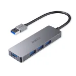 USB-jaotur Aukey CB-H36 &mdash; 4-pordiline USB 3.2 Gen 1 Type-A, host USB 2.0, 5000 Mbit/s, alumiiniumist h&otilde;bedane