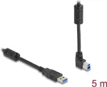 DeLOCK USB-kaabel Type-A-pistik Type-B isasele 90&deg; &uuml;lespoole nurga all 5 m