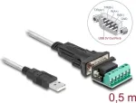 DeLOCK Adapter USB 2.0 Type-A to Serial RS-422/485 male 6 pin terminal block 0.5 m