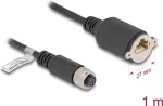 V&otilde;rgukaabel DeLOCK M12 kaabel A-kodeeritud 8 kontaktiga emane RJ45 pistikupesale Cat.5e FTP 1 m must