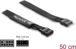 DeLOCK 86055 HD Audio lintkaabli pikendus, 9-pin header pistik-pesa, 50 cm, must