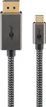 Goobay USB-C - DisplayPort - p&otilde;imitud kaabel 4K @ 60 Hz 3 m must H&otilde;bedane - -Pistik (75709)