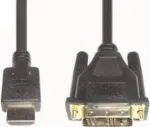 HDMI 3 Video kaabliadapter e+p 2m DVI-D Must