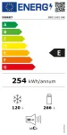 INDESIT INKS 1401 S4E | Energiat&otilde;hususe klass E | Eraldiseisev | Kombi | K&otilde;rgus 202,5 cm | K&uuml;lmiku netomahutavus 266 L | S&uuml;gavk&uuml;lmiku netomahutavus 120 L | 38 dB | H&otilde;bedane
