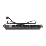 Good Connections Steckdosenleiste 19 - 1HE - Schutzkontakt-Stecker an 8x Schutzkontakt-Buchse - mit Schalter - Kinderschutz - Kunststoffprofil - schwa