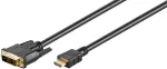 Goobay | DVI-D/HDMI-kaabel, kullatud | 51580 | DVI-D isane Single-Link (18+1 kontakt) | HDMI isane (t&uuml;&uuml;p A) | HDMI-DVI-D | 2 m