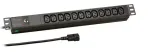 EFB Electronics EK631CC.1 19 inch 1U toitejaotuse seade (PDU) 12x C13 pistikupesa, C14 sisend, 2m kaabel, must