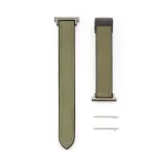 Connect 20mm Silicone Leather Watch Strap with Magnetic Forest Green