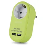ENTAC Pistikupesa adapter 2x USB-A Lubjakas