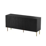 Cama Meble JUNGLE kummut 152x40,5x74,5 cm, matt must kuldsete jalgadega