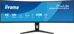IIYAMA ProLite XCB4994DQSU-B1 49-tolline super-ultralai kumer VA monitor Dual QHD 120Hz HDR400 USB-C jaotur k&otilde;larid k&otilde;rguse reguleerimine