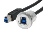 EXSYS Paneelile paigaldatav USB-B emane - USB-B isane adapterkaabel, USB 3.2 Gen 1, 30 cm, metallkorpus EX-49187
