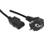 Exertis Connect toitekaabel, nurga all Schuko pistik IEC C13 pesale, halogeenivaba, must, 1,8 m (807950)