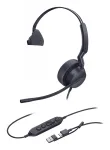 Yealink UH42 Mono UC USB-C/A Peakomplekt, Juhtmega, K&otilde;ned/Muusika, 20 - 20000 Hz, 116 g, Peakomplekt, Must