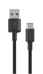 USB-A - USB-C kaabel Orsen S9C 1 m, 2,1 A, must