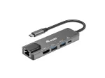 Equip USB-C 5 in1 multifunktsionaalne adapter, HDMI, Gigabit LAN, USB 3.2 GEN1, 100W USB PD