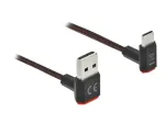 USB-kaabel DeLOCK EASY-USB 2.0 Type-A-pistik USB-C isasele nurgeline 0,2m must
