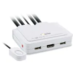 InLine kaabel KVM-l&uuml;liti, 2-pordiline, HDMI, 4K, USB, Audio