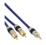 InLine Audio helikaabel Premium 2x RCA isane / 3,5 mm isane kullatud 5 m