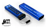 iStorage datAshur PRO+C 512GB | FIPS 140-3 Level 3 sertifitseeritud | Turvaline USB USB-C m&auml;lupulk | AES-XTS 256-bitine riistvaraline kr&uuml;pteerimine | PIN-kaitsega | Type C-A adapter kaasas