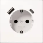 Pistikupesa Type F Jung LS1520-15CAWW, 16 A, 50/60 Hz, IP20, plastkorpus, USB 5 V