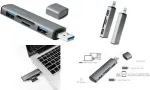 LogiLink UA0394 USB 3.2 Gen 2 jaotur alumiiniumkorpuses, sisseehitatud SD-kaardilugejaga, olekuindikaatoriga
