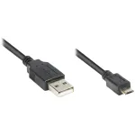 &Uuml;henduskaabel USB 2.0 pistik A pistikusse Micro B, must, 1,8 m, Good Connections&reg; (2510-MB02)